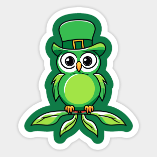 Lucky Owl St Patrick's Day Sticker